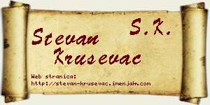 Stevan Kruševac vizit kartica